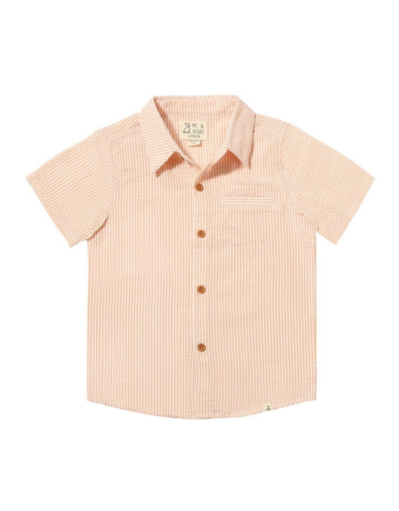 Me & Henry Me & Henry- Tangerine Stripe Seersucker Newport Woven Shirt