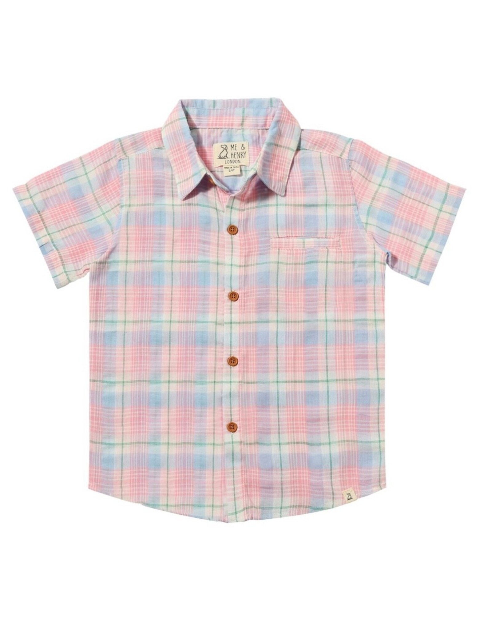 Me & Henry Me & Henry- Pink/Blue Plaid Newport Woven Shirt