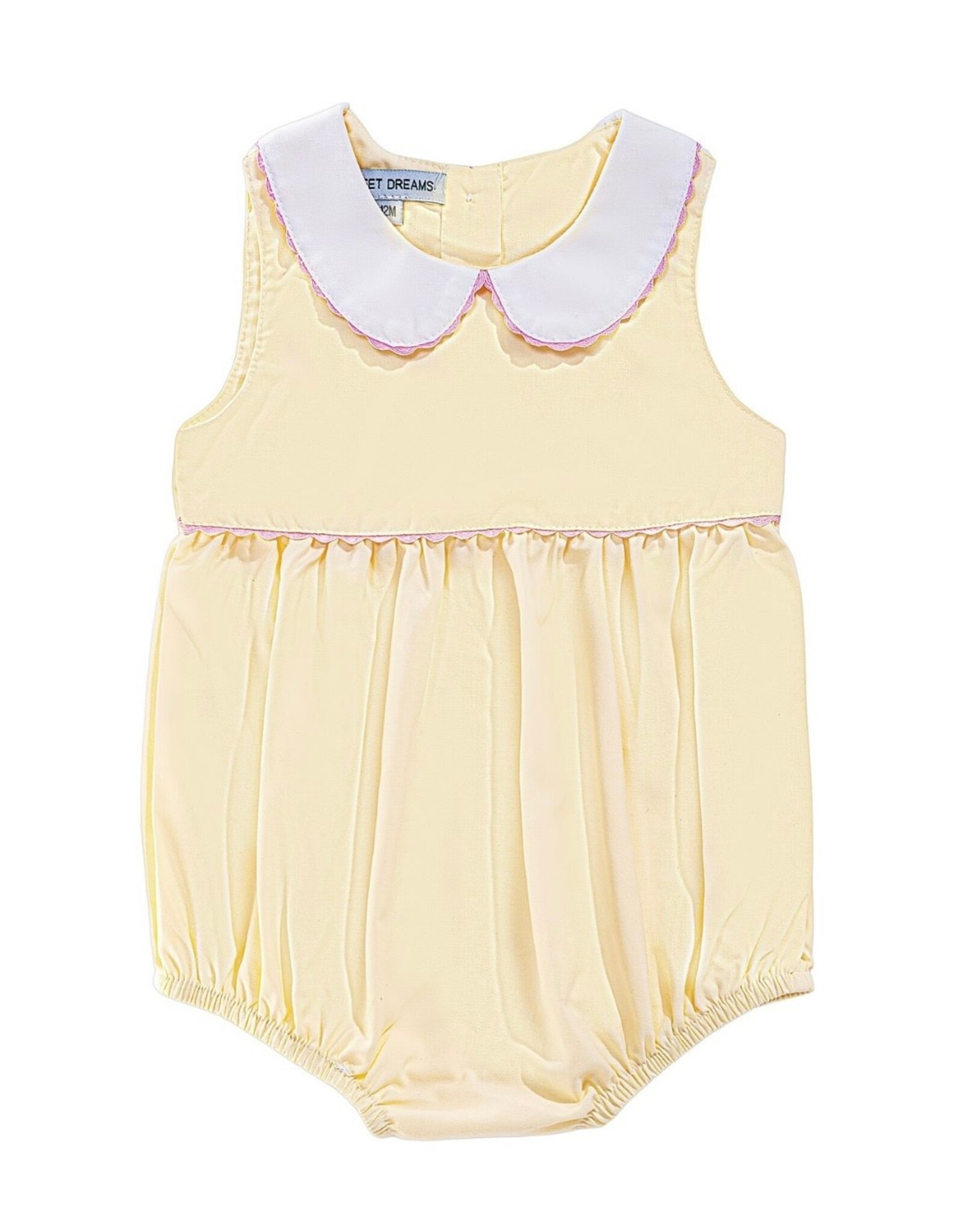 Sweet Dreams- Yellow Bubble w/Pink Ric Rac Trim