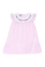 Sweet Dreams- Pink Emb Bow & Flower Dress