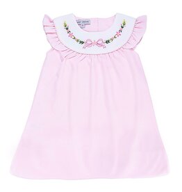 Sweet Dreams- Pink Emb Bow & Flower Dress