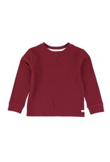 Ruffle Butts Ruffle Butts- Dark Cherry Waffle Knit Crew Neck Shirt