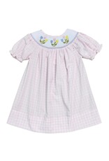 Sweet Dreams- Pink Gingham Tulip Smocked Dress