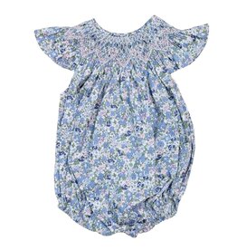 Sweet Dreams- Maya Blue Floral Smocked Bubble