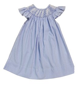 Sweet Dreams- Paris Pearl Blue Gingham Smocked Dress