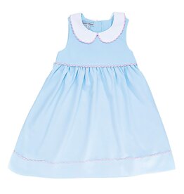 Sweet Dreams- Blue Dress w/Pink Ric Rac Trim