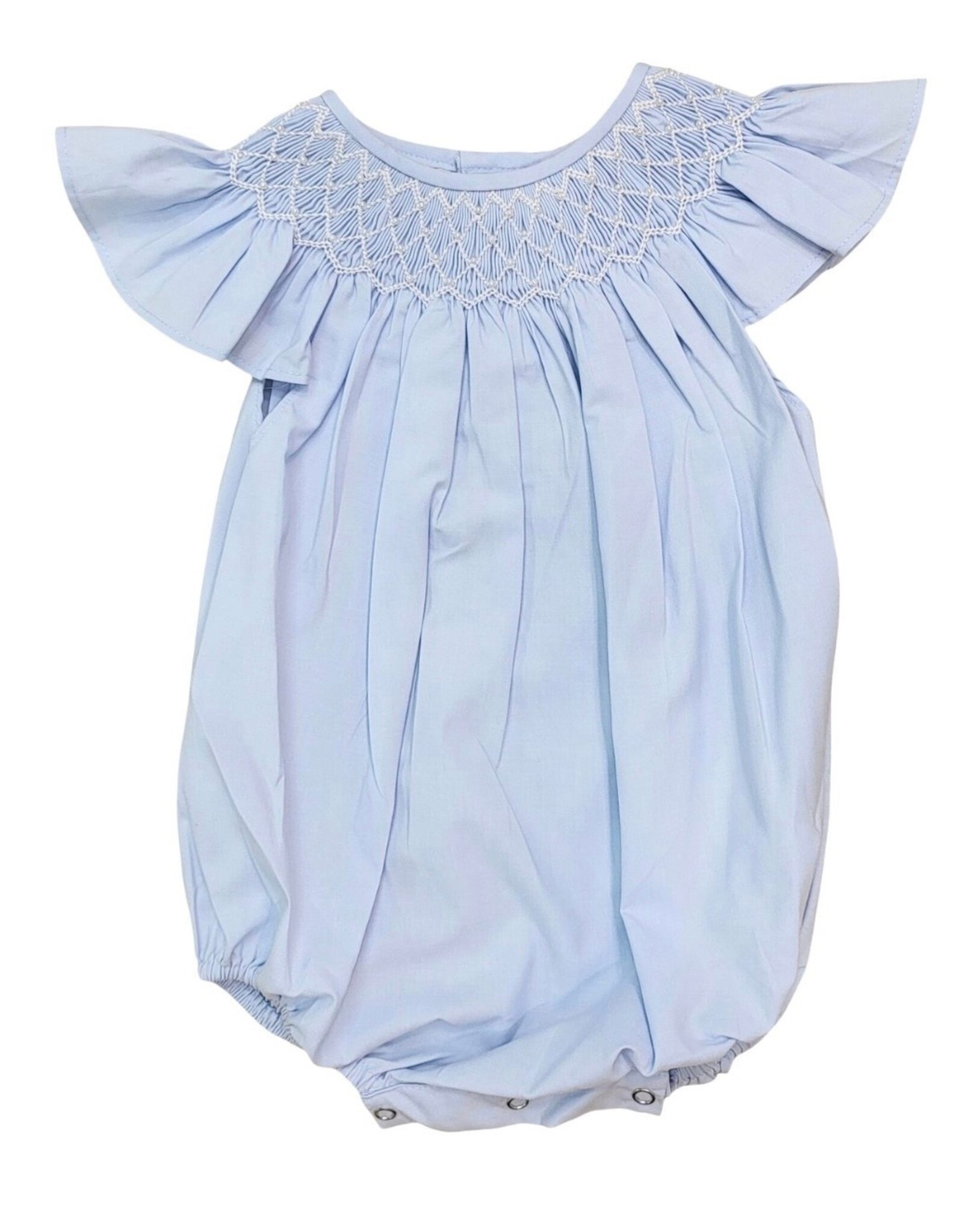 Sweet Dreams- Catherine Pearl Blue Smocked Bubble