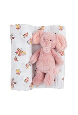 Mudpie Mud Pie- Floral Swaddle & Rattle Set