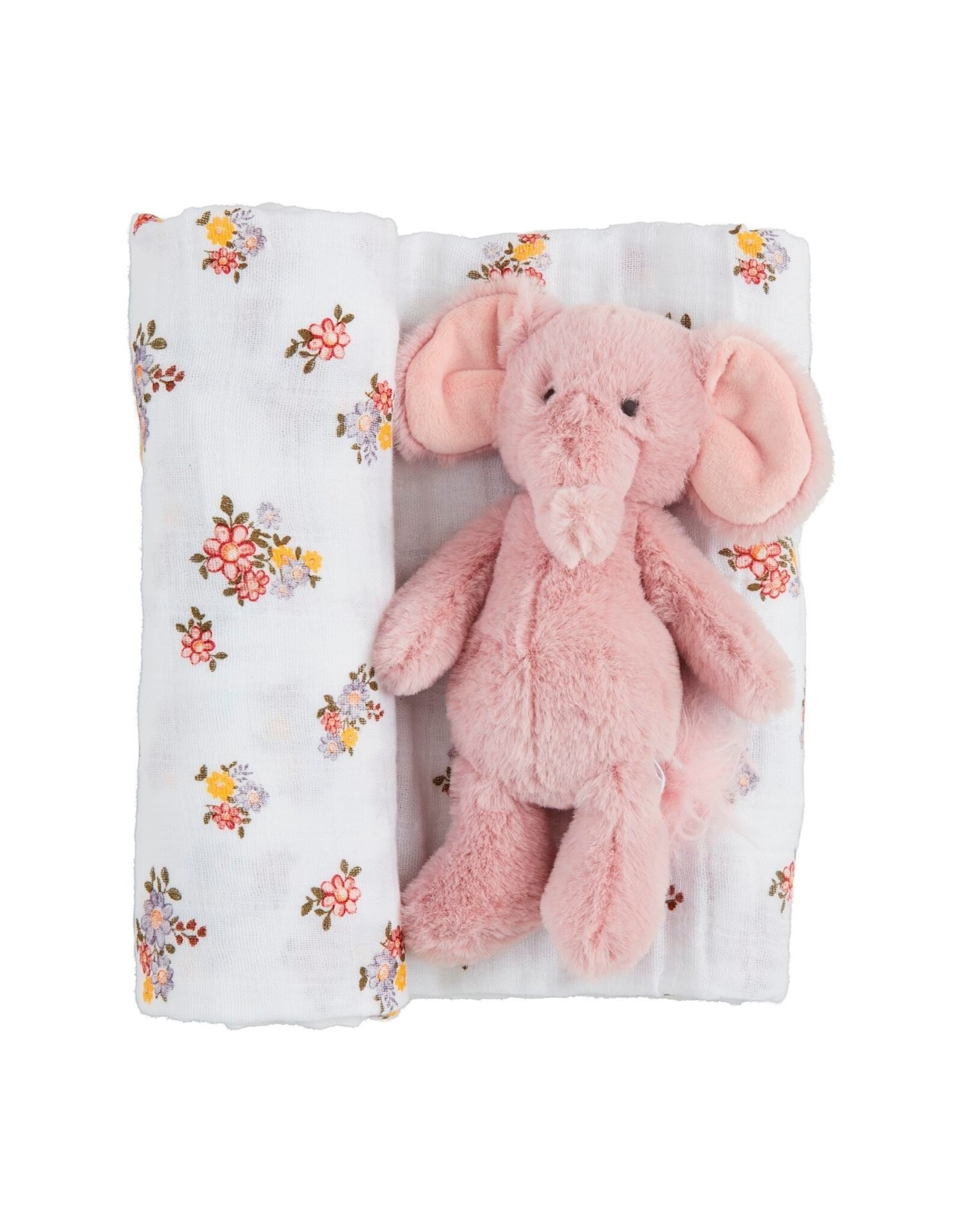 Mudpie Mud Pie- Floral Swaddle & Rattle Set