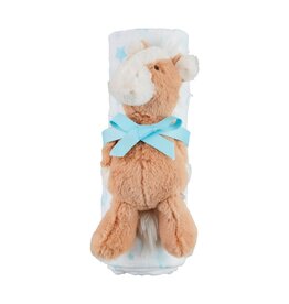Mudpie Mud Pie- Blue Star Swaddle & Rattle Set
