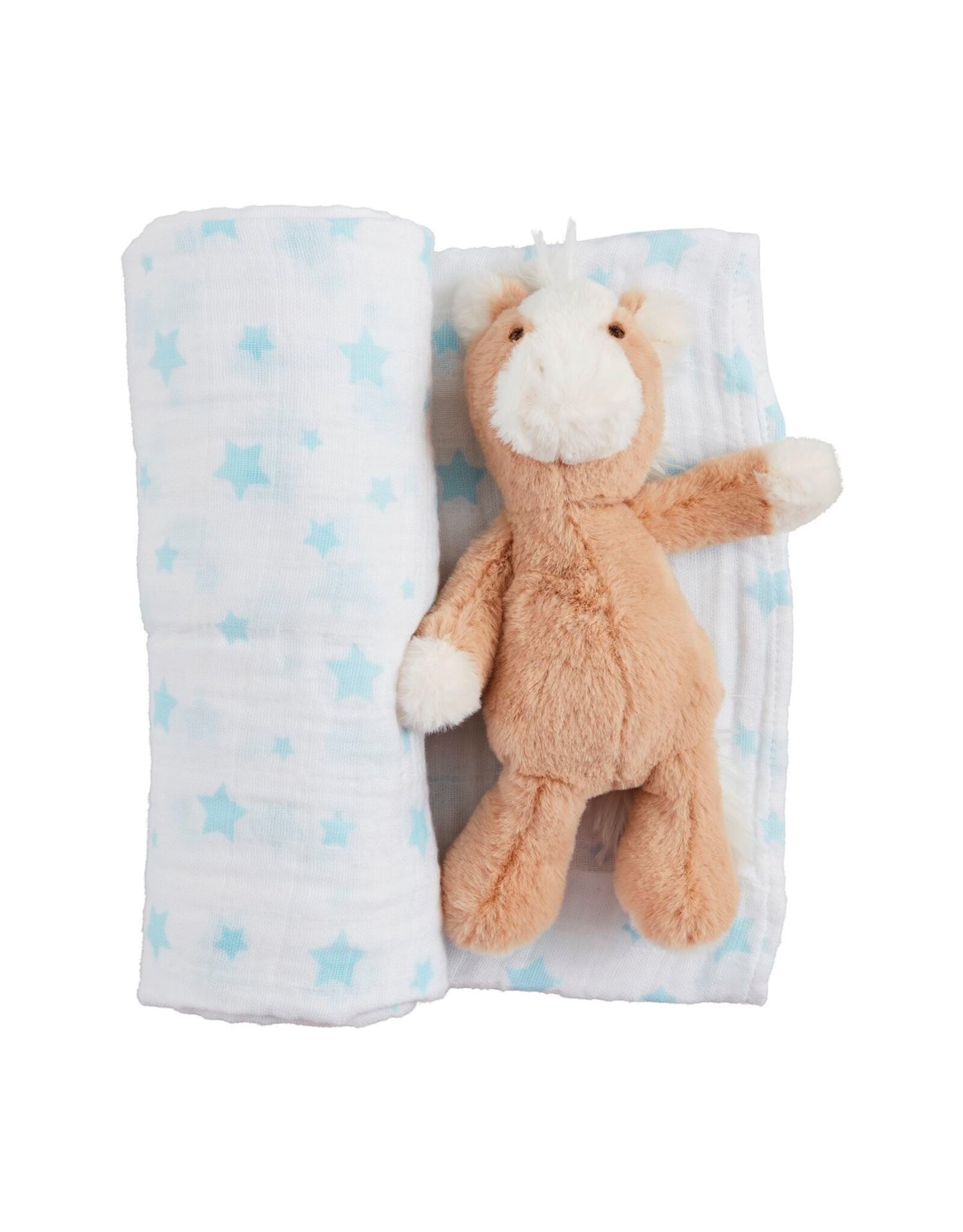 Mudpie Mud Pie- Blue Star Swaddle & Rattle Set