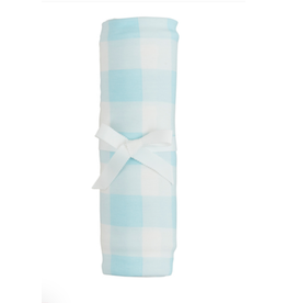 Mudpie Mud Pie- Blue Gingham Stretchy Swaddle