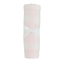 Mudpie Mud Pie- Pink Gingham Stretchy Swaddle