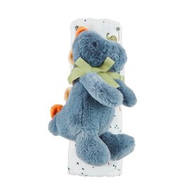 Mudpie Mud Pie- Dino Swaddle & Blue Rattle Set