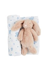 Mudpie Mud Pie- Ditsy Floral Swaddle & Rattle Set