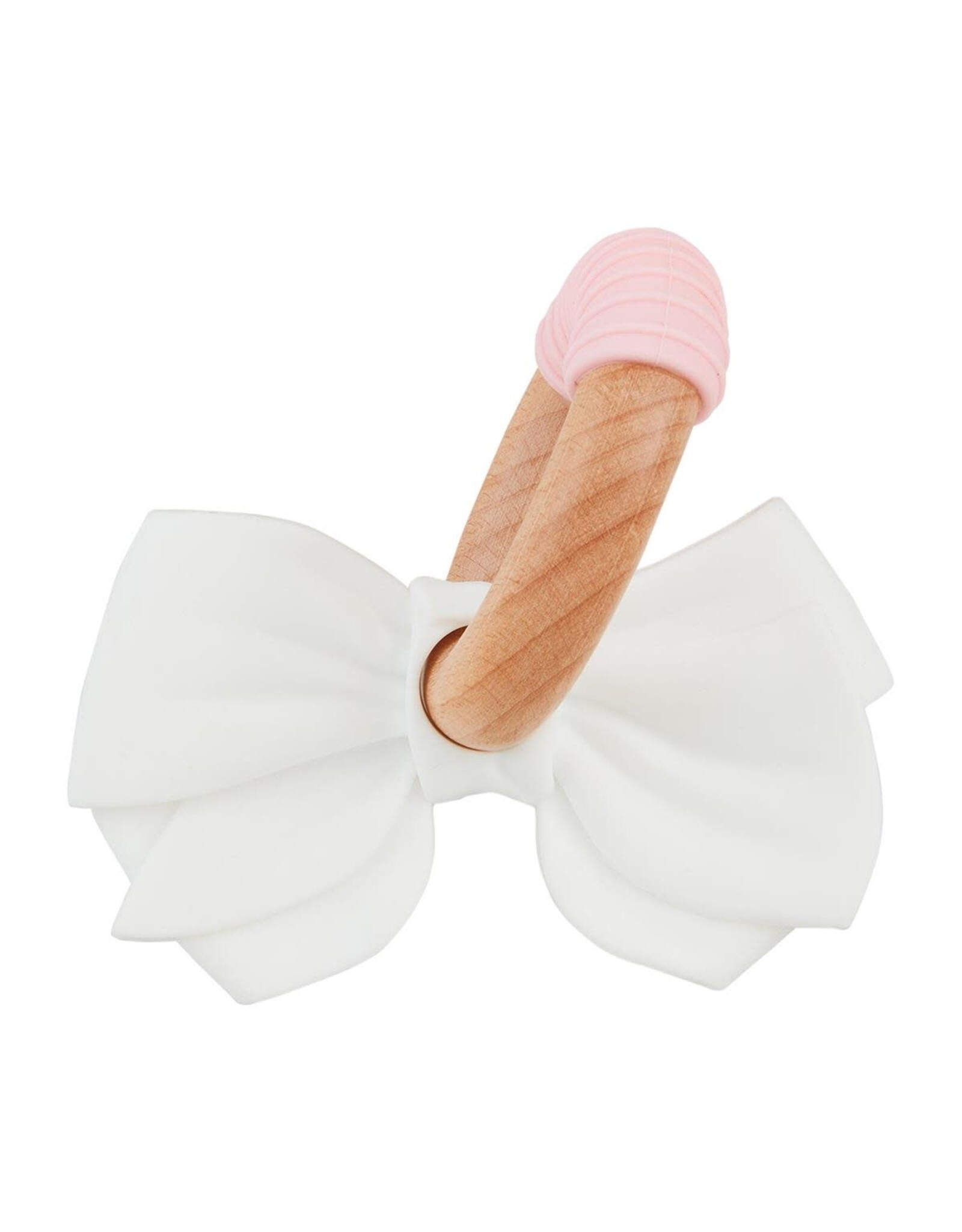 Mudpie Mud Pie- White Bow Ring Silicone Teether