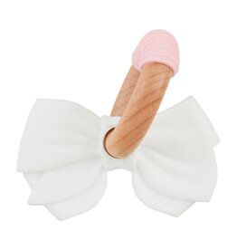 Mudpie Mud Pie- White Bow Ring Silicone Teether