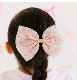 Sweet Wink- Ditsy Floral Tulle Bow Clip