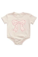 Sweet Wink- Ditsy Floral Bow Patch S/S Romper