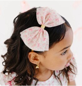 Sweet Wink- Ditsy Floral Tulle Bow Hard Headband