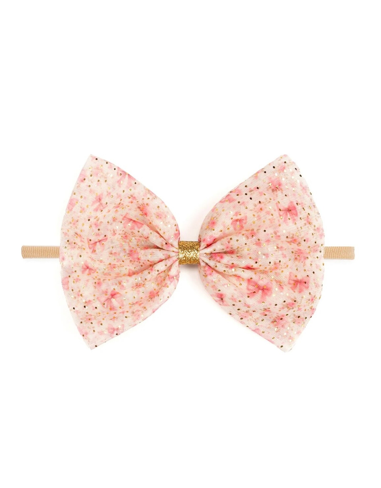Sweet Wink- Ditsy Floral Tulle Bow Soft Headband