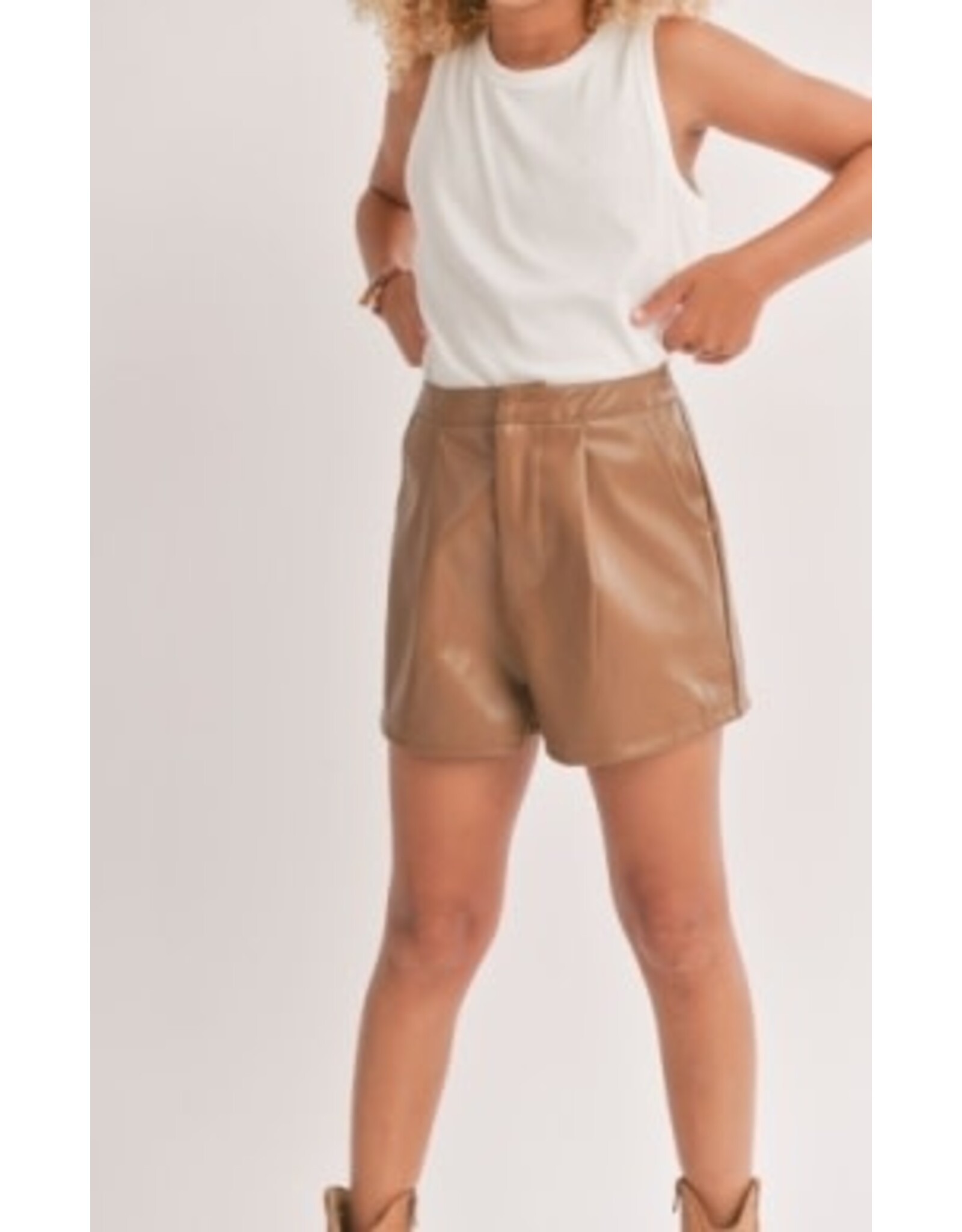 Sadie & Sage- Rodeo Vegan Leather Shorts