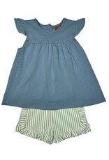 Millie Jay Millie Jay- Finley A/S Short Set: Blue & Sage