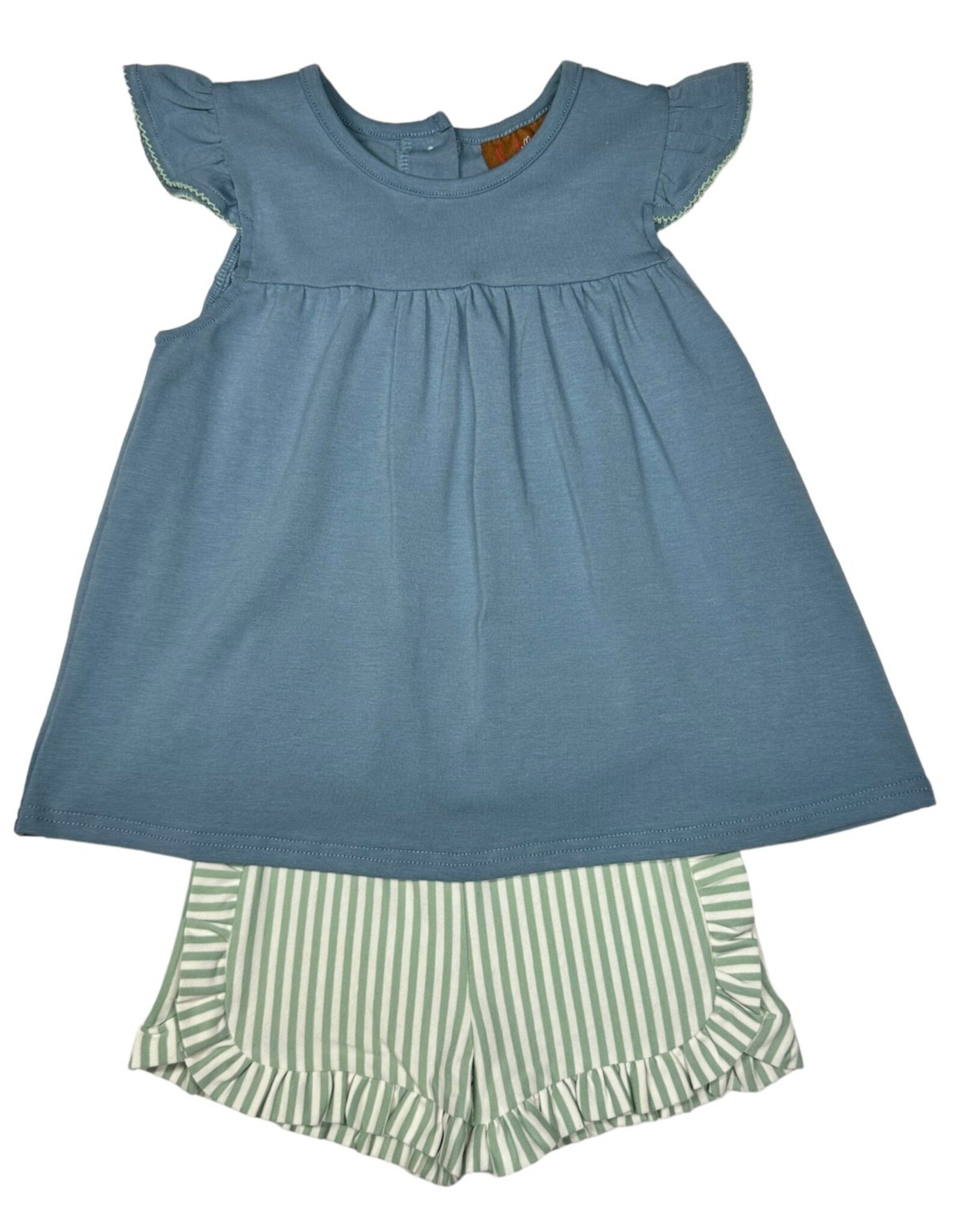 Millie Jay Millie Jay- Finley A/S Short Set: Blue & Sage