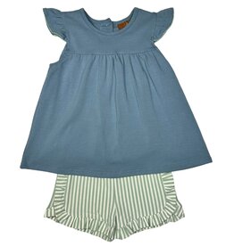 Millie Jay Millie Jay- Finley A/S Short Set: Blue & Sage
