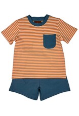 Millie Jay Millie Jay- Hudson Short Set: Orange & Blue