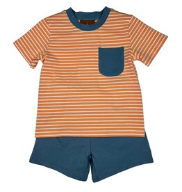 Millie Jay Millie Jay- Hudson Short Set: Orange & Blue