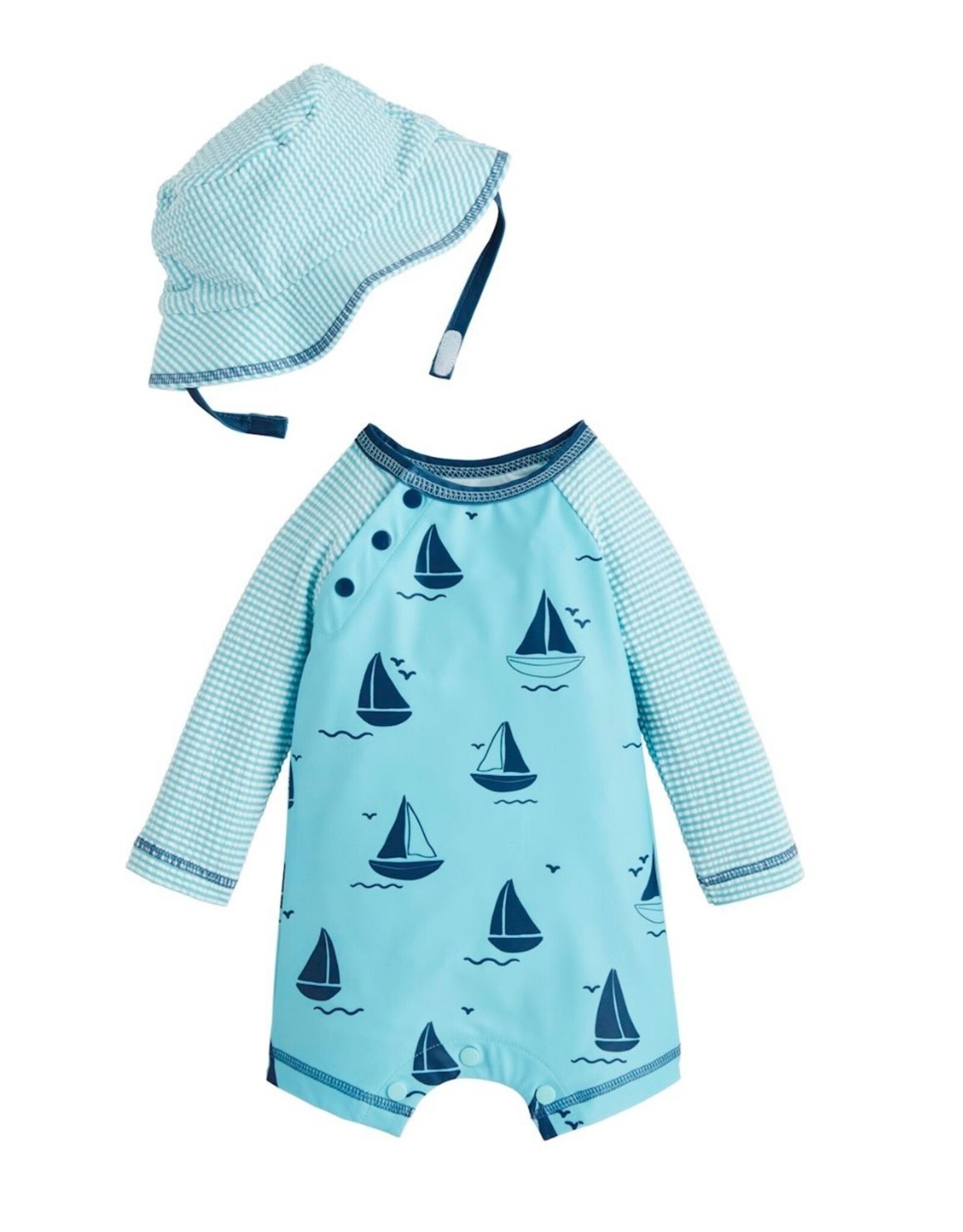 Mudpie Mud Pie- Sailboat Rashguard One Piece w/Hat