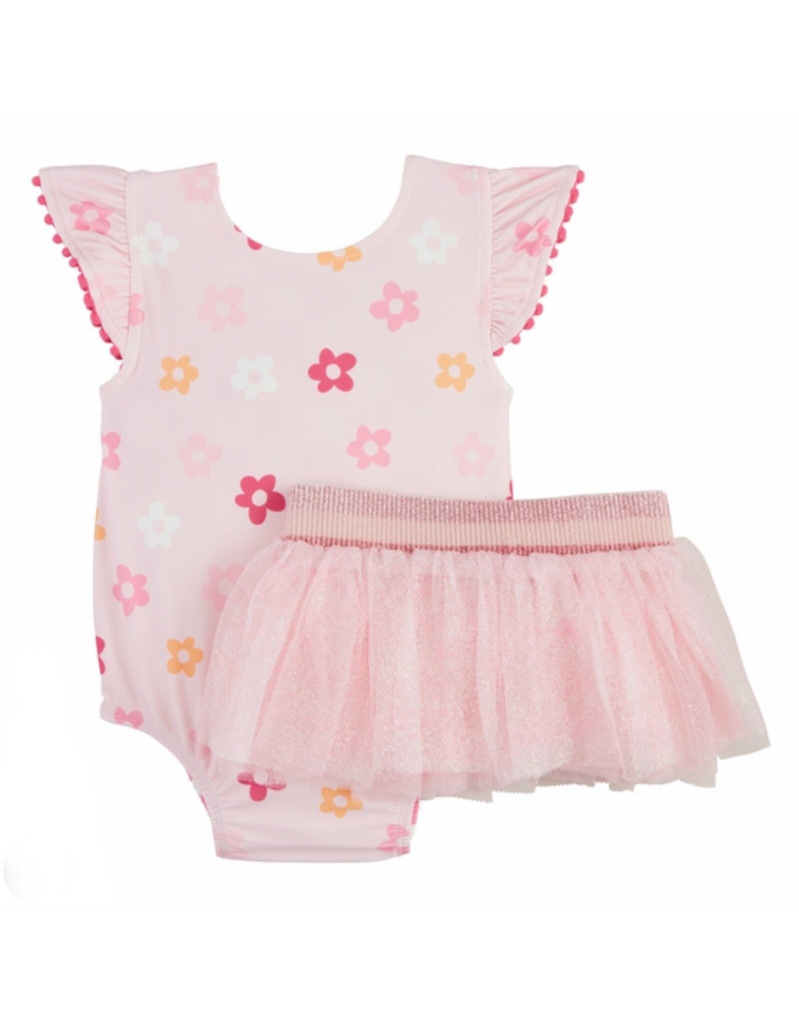 Mudpie Mud Pie- Daisy Check Tutu Reversible One Piece Swim Set