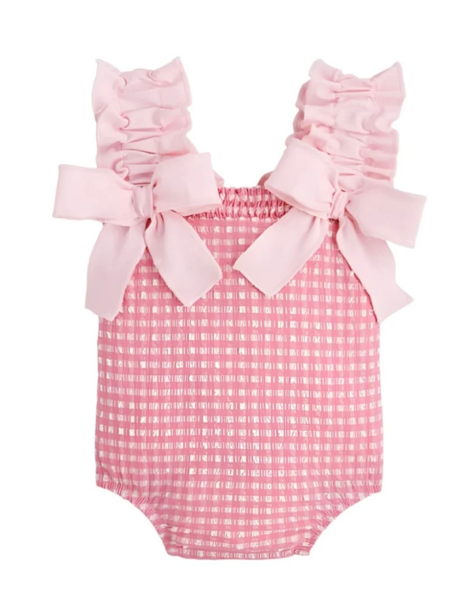 Mudpie Mud Pie- Pink Check Crinkle Swimsuit