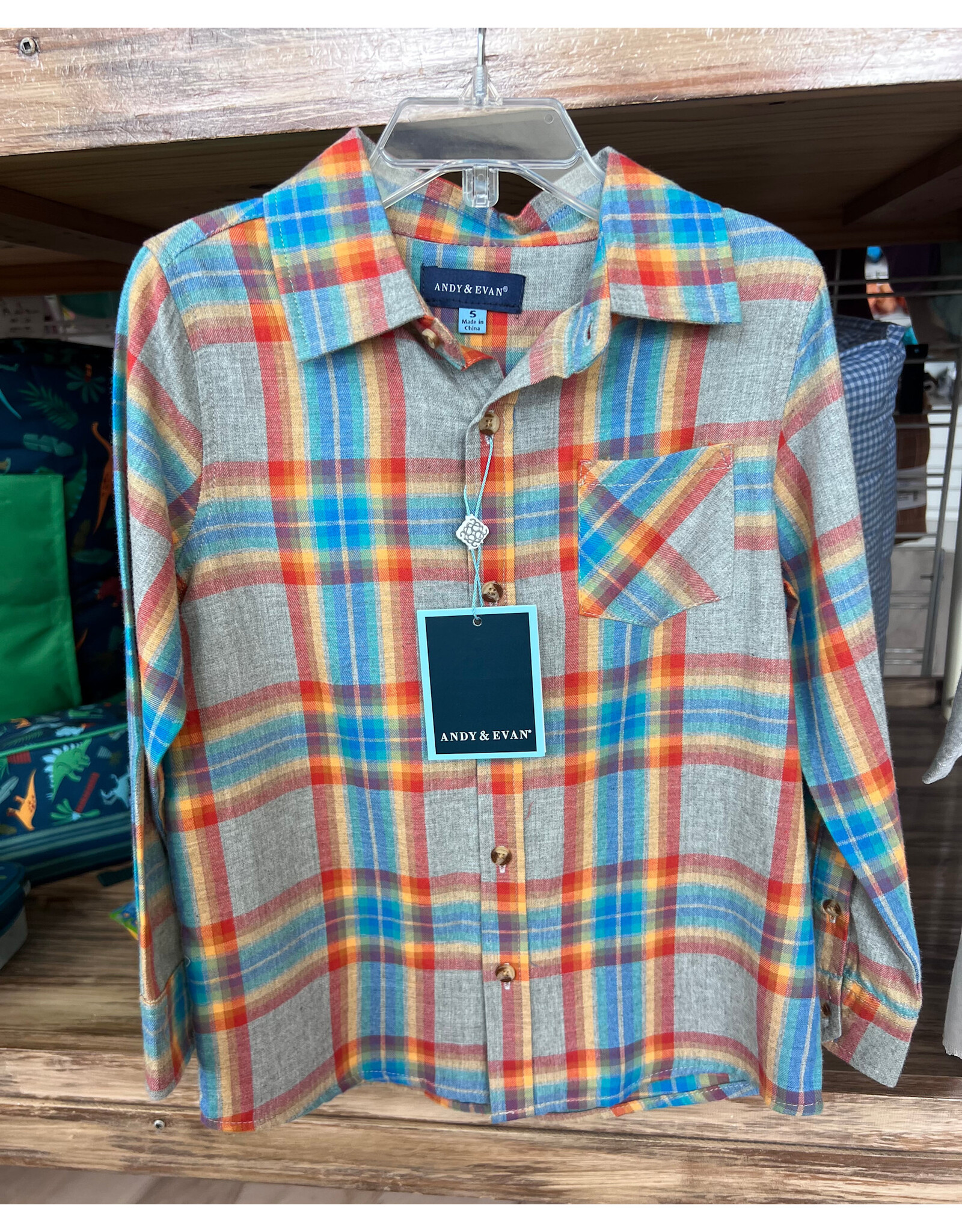 Andy & Evan Andy & Evan- Ultra Soft Plaid Button Down Shirt