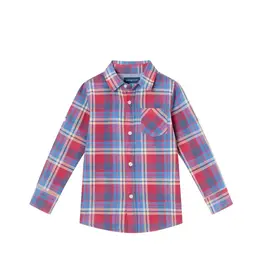 Andy & Evan Andy & Evan-Maroon Plaid Button Down Shirt
