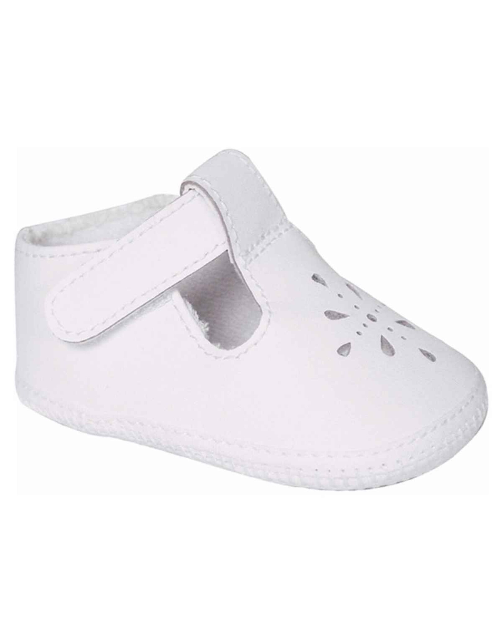 Baby Deer- Kennedy White T-Strap Leather Shoe