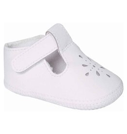 Baby Deer- Kennedy White T-Strap Leather Shoe