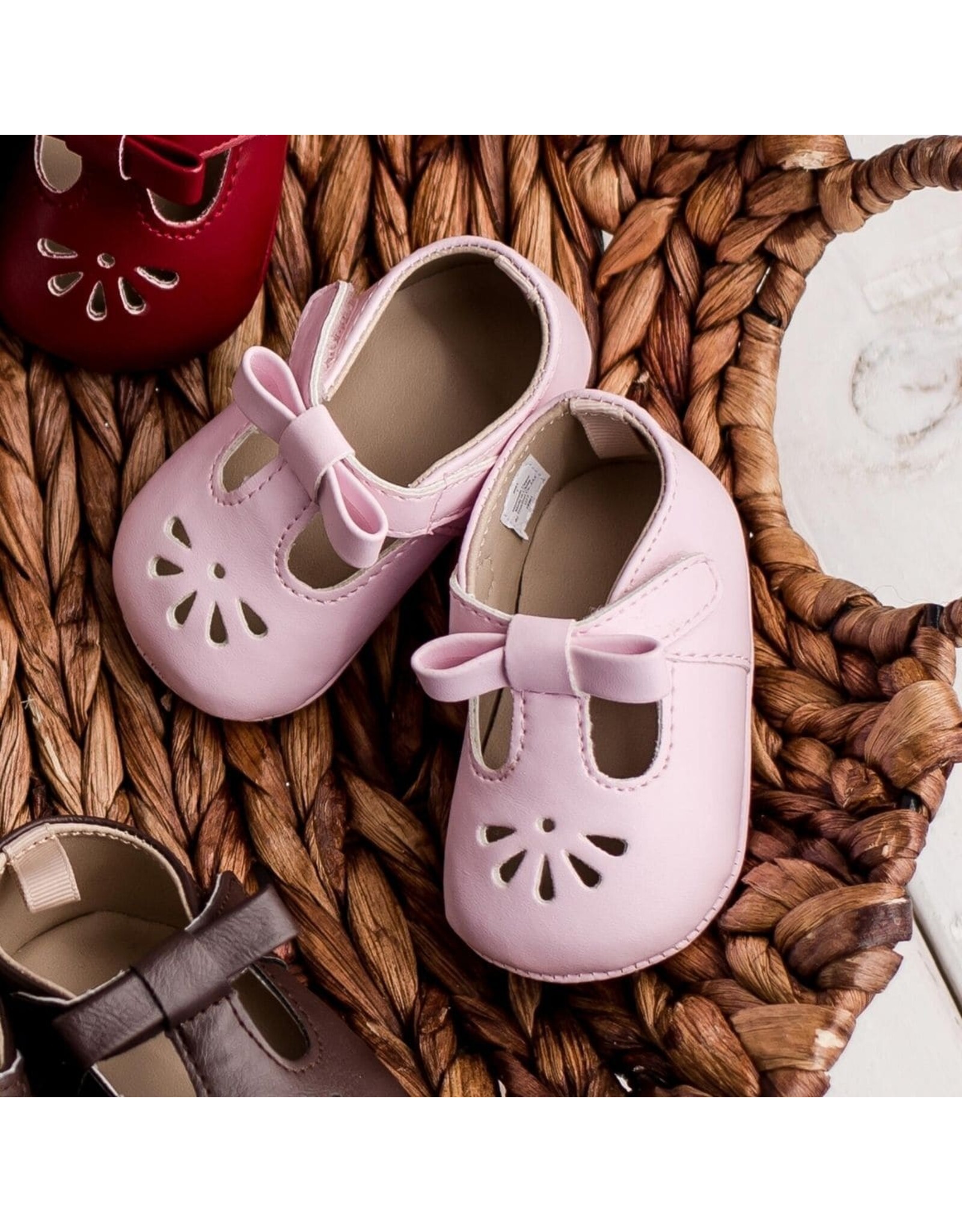 Baby Deer- Brynna T-Strap Bow Pink Shoe