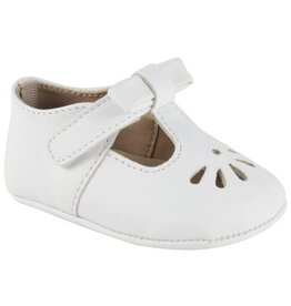 Baby Deer- Brynna T-Strap Bow White Shoe