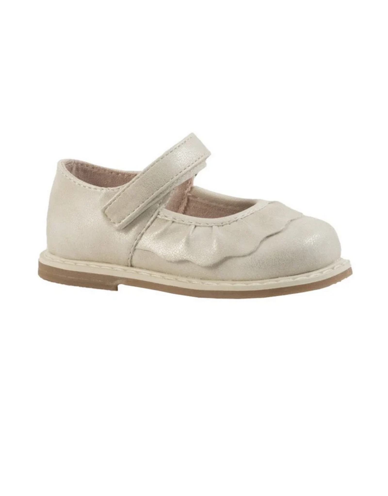 Baby Deer- Kamdyn Ivory Shimmer Scalloped Flats