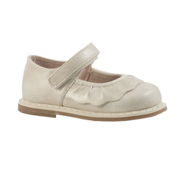 Baby Deer- Kamdyn Ivory Shimmer Scalloped Flats