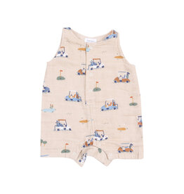 Angel Dear Angel Dear- Golf Carts Cuties Oatmeal Shortie Romper