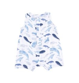 Angel Dear Angel Dear- Blue Whales Shortie Romper
