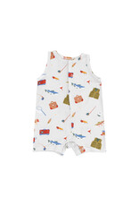 Angel Dear Angel Dear- Fishing Things Green Shortie Romper