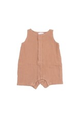 Angel Dear Angel Dear- Camel Muslin Sleeveless Shortie Romper