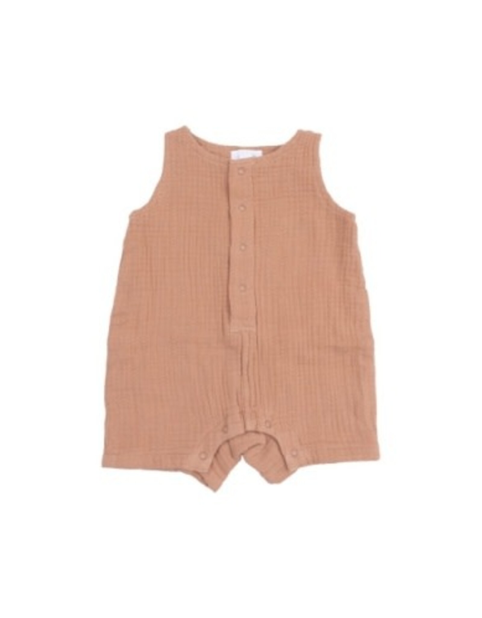Angel Dear Angel Dear- Camel Muslin Sleeveless Shortie Romper