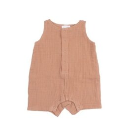 Angel Dear Angel Dear- Camel Muslin Sleeveless Shortie Romper