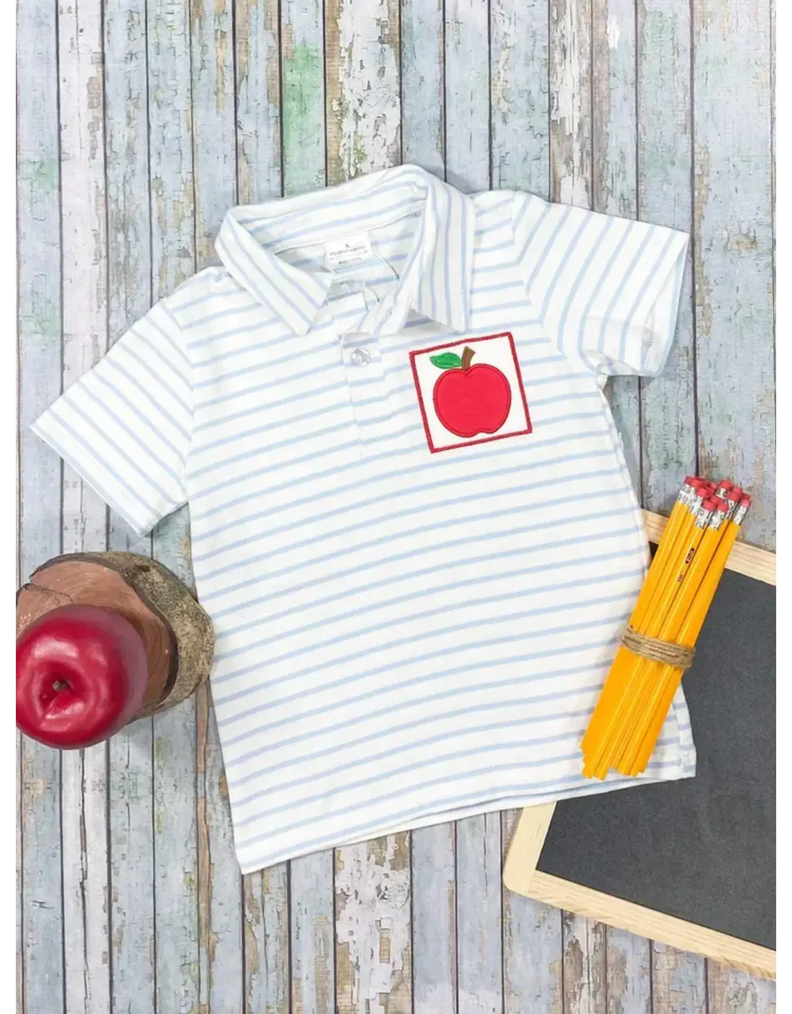 Boys Apple & Stripes Collared Shirt