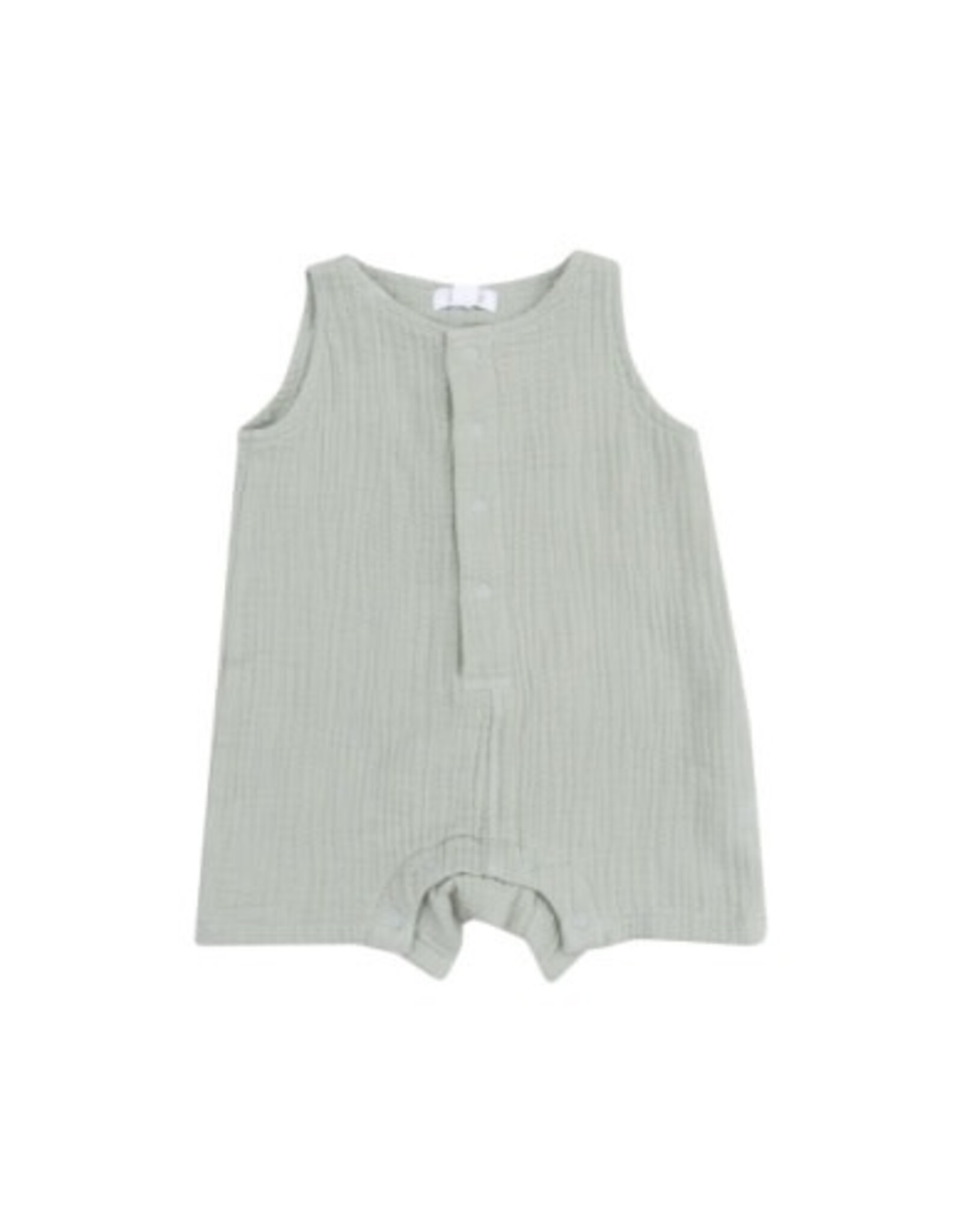Angel Dear Angel Dear- Desert Green Muslin  Sleeveless Shortie Romper